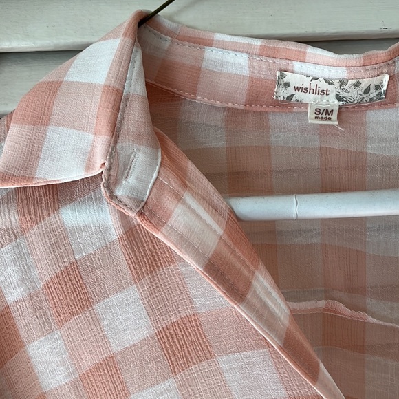 Sheer Peach Checked Tunic by Wishlist - S/M - Picture 4 of 5